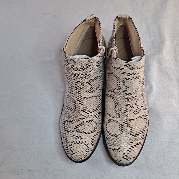 Anneliese Tulsa Booties Womens Sz 9M Snakeskin Print Tan Fabric - Picture 9 of 10